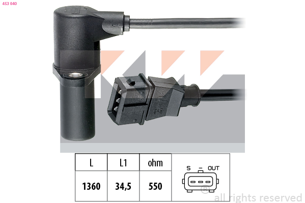 Snímač impulzov kľukového hriadeľa KW